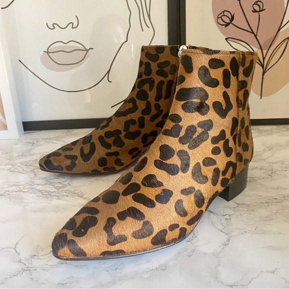 Whistles Berwick Soft Leopard Calf Hair Ankle Boot Booties 39 / 8 - Picture 3 of 14